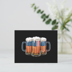 Bier Amerikaanse Vlag 4 juli Merica Drinken USA Briefkaart