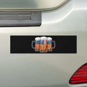 Bier Amerikaanse Vlag 4 juli Merica Drinken VS Bumpersticker