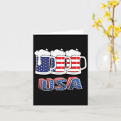 Bier Amerikaanse Vlag 4 juli Merica VS Drinken Kaart (Gele Bloem)
