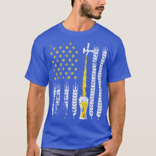 Bier Amerikaanse Vlag 4 juli Verenigde Staten Brou T-shirt