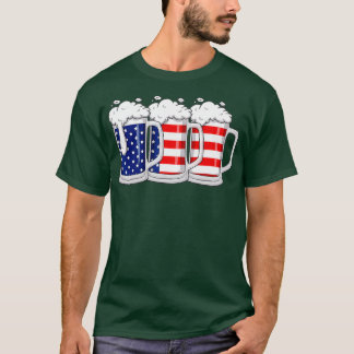 Bier Amerikaanse vlag 4th of July USA T-shirt