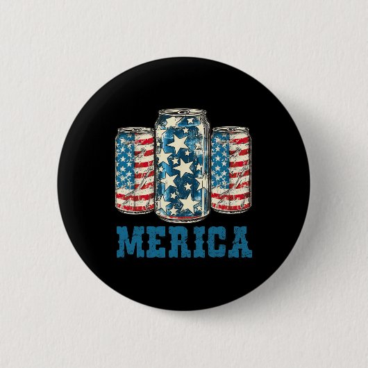 Bier Amerikaanse Vlag Grappig 4 juli Amerika USA D Ronde Button 5,7 Cm (Voorkant)