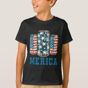 Bier Amerikaanse Vlag Grappig 4 juli Amerika USA D T-shirt