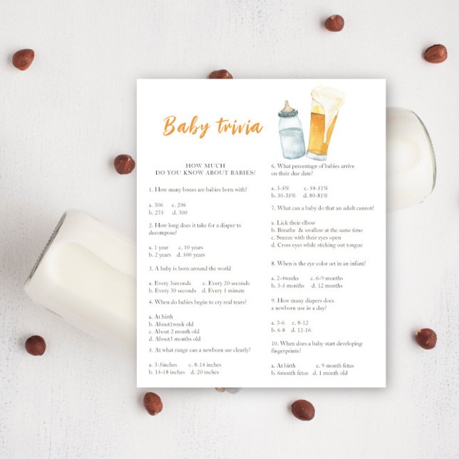 Bier baby shower - Baby Trivia Spel (Creator heeft geüpload)