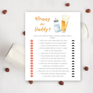 Bier baby shower - mama of papa spel