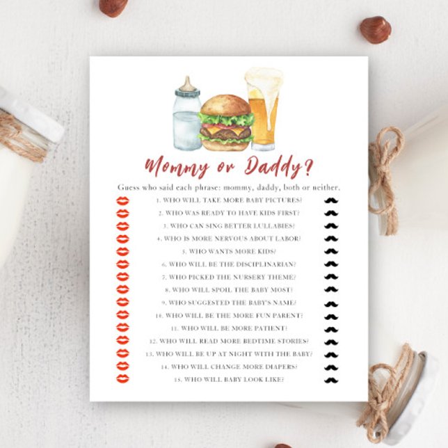 Bier baby shower - mama of papa spel (Creator heeft geüpload)