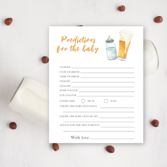 Bier baby shower - voorspellingen en advies baby (Creator heeft geüpload)