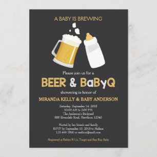 Bier & BabyQ Baby shower Uitnodiging, Bbq Uitnodig Kaart