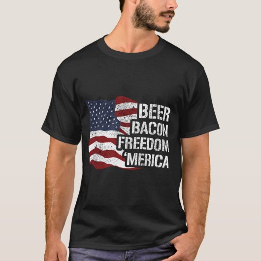 Bier, Bacon, Freedom America T-shirt (Voorkant)