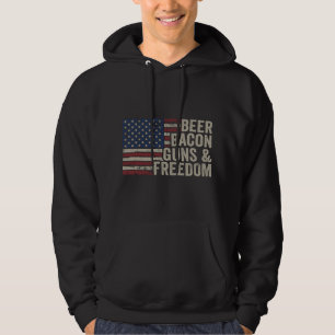 BIER BACON GEWeren & VRIJHEID - BBQ Vintage USA Vl Hoodie