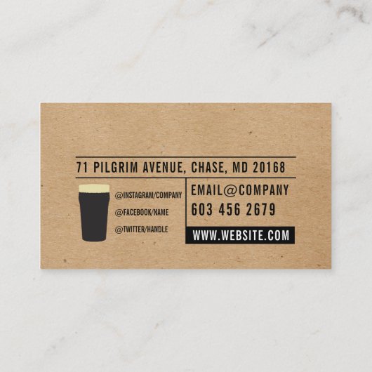 bier | barman visitekaartje (Achterkant)