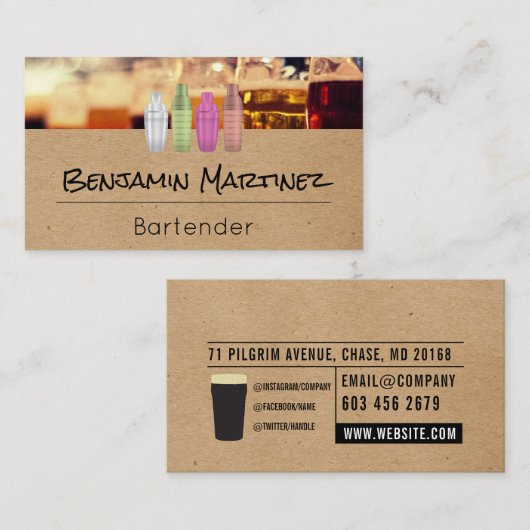 bier | barman visitekaartje (Voorkant / Achterkant)