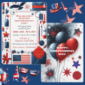 Bier BBQ 4th July Bald Eagle Amerikaanse Vlag Part Kaart