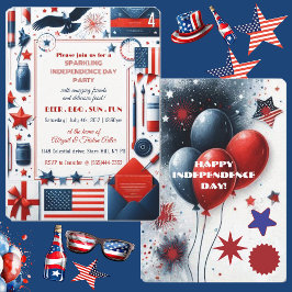 Bier BBQ 4th July Bald Eagle Amerikaanse Vlag Part Kaart