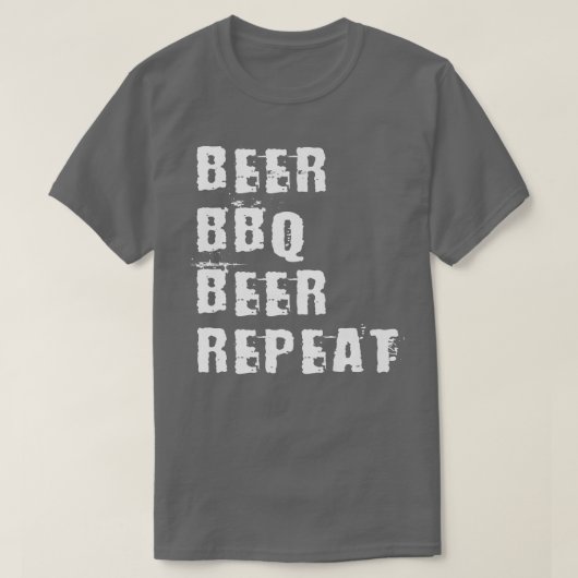 Bier BBQ Bier Herhaal Grillmaster Gegrilde Vlees T-shirt (Design voorkant)