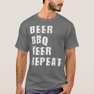Bier BBQ Bier Herhaal Grillmaster Gegrilde Vlees T-shirt