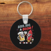 Bier BBQ Boom Funny Party Sleutelhanger (Voorkant)