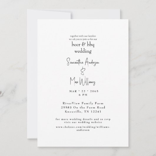 Bier & BBQ bruiloft uitnodiging (Voorkant)