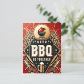 Bier & BBQ Ga samen Briefkaart (Staand voorkant)