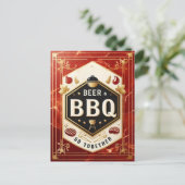 Bier & BBQ Ga samen Briefkaart (Staand voorkant)