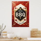Bier & BBQ Ga samen Poster (Keuken)