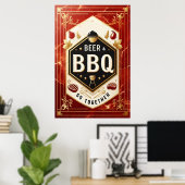 Bier & BBQ Ga samen Poster (Thuiskantoor)