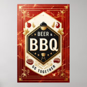 Bier & BBQ Ga samen Poster (Voorkant)