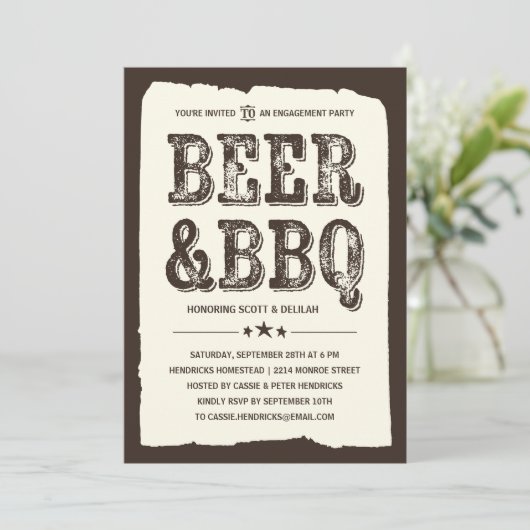 Bier & BBQ | rustieke partij Kaart (Staand voorkant)