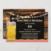 Bier BBQ verjaardagsfeestje uitnodiging (Voorkant / Achterkant)