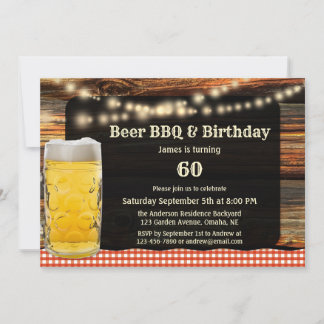 Bier BBQ verjaardagsfeestje uitnodiging