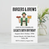 Bier BBQ verjaardagsuitnodiging Kaart (Staand voorkant)