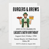 Bier BBQ verjaardagsuitnodiging Kaart (Voorkant / Achterkant)