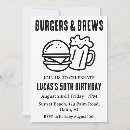 Bier BBQ verjaardagsuitnodiging Kaart (Voorkant)