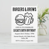 Bier BBQ verjaardagsuitnodiging Kaart (Staand voorkant)