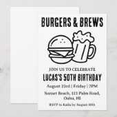 Bier BBQ verjaardagsuitnodiging Kaart (Voorkant / Achterkant)