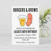 Bier BBQ verjaardagsuitnodiging Kaart (Staand voorkant)