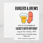 Bier BBQ verjaardagsuitnodiging Kaart (Voorkant / Achterkant)