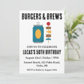 Bier BBQ verjaardagsuitnodiging Kaart (Staand voorkant)