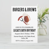 Bier BBQ verjaardagsuitnodiging Kaart (Staand voorkant)