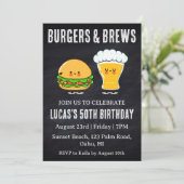 Bier BBQ verjaardagsuitnodiging Kaart (Staand voorkant)