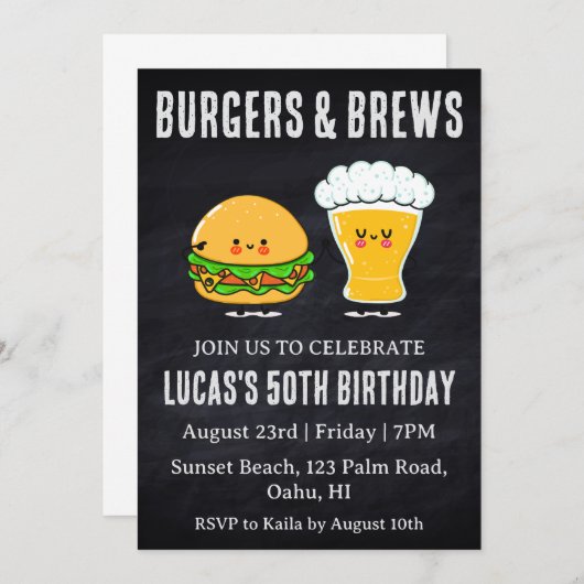 Bier BBQ verjaardagsuitnodiging Kaart (Voorkant / Achterkant)