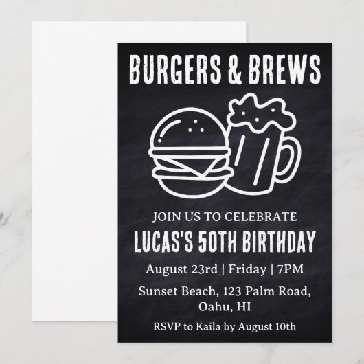 Bier BBQ verjaardagsuitnodiging Kaart (Voorkant / Achterkant)