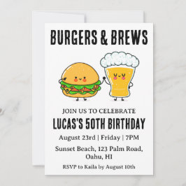 Bier BBQ verjaardagsuitnodiging Kaart