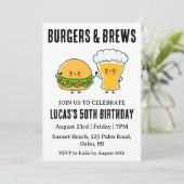 Bier BBQ verjaardagsuitnodiging Kaart (Staand voorkant)