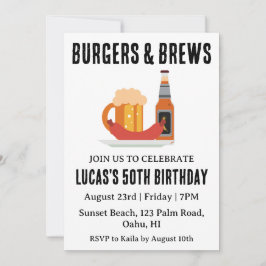 Bier BBQ verjaardagsuitnodiging Kaart