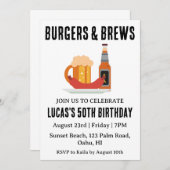 Bier BBQ verjaardagsuitnodiging Kaart (Voorkant / Achterkant)