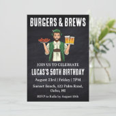 Bier BBQ verjaardagsuitnodiging Kaart (Staand voorkant)