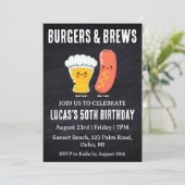 Bier BBQ verjaardagsuitnodiging Kaart (Staand voorkant)