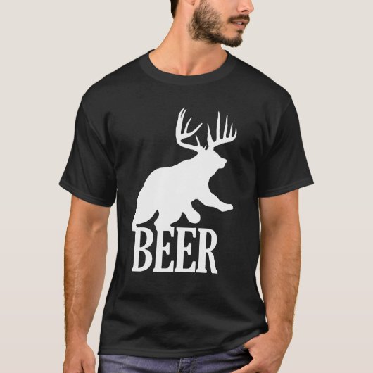 Bier (beer en hert) t-shirt (Voorkant)