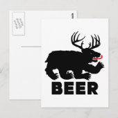 Bier -- Beer + herten Briefkaart (Voorkant / Achterkant)